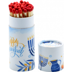 Ner Mitzvah Long Chanukah Matches In Drum (40 ct.) (Blue)