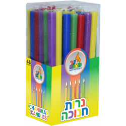 חנוכה לעכט - Long Chanukah Candles (Multi Color)