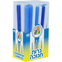 Ner Mitzvah Long Chanukah Candles (Blue & White)