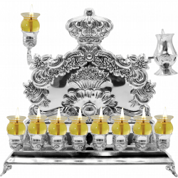 Ner Mitzvah Silver Plated Wall Menorah (11"Height)