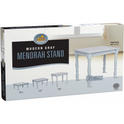 Ner Mitzvah Mahogany Menorah Stand 'Modern Grey' (9.5", 16" or 18" H)