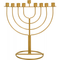 Ner Mitzvah Wireframe Menorah (Gold)