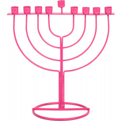 Ner Mitzvah Wireframe Menorah (Pink)
