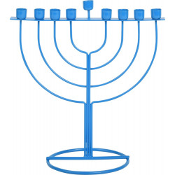 Ner Mitzvah Wireframe Menorah (Blue)