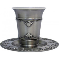 Kiddush Cup With Plate Pewter 3"