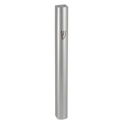 Mezuzah Holder Aluminum Semi Round 15cm Matte Silver