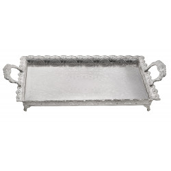 Tray For Candles Filigree Silver Plated Large 21.5x 16"