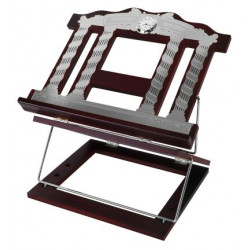 Wooden 2 Tone Book Stand 2 Position With Plate Silver Clock 15 X12 "