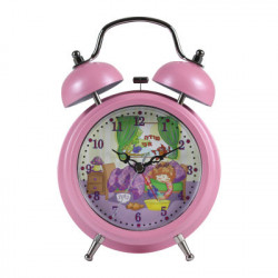 Modeh Ani Singing Alarm Clock Bell - Girl Pink 4.5x4.5 x 13/4"