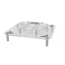 Acrylic Seder Plate Stand Silver Standoffs Silver Plate Engraved 16X16" X3