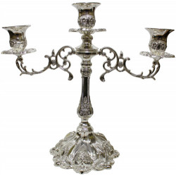 Silver Plated Candelabra 3 Branches 18"H