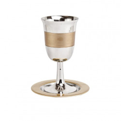 Enamel Kiddush Cup with Saucer