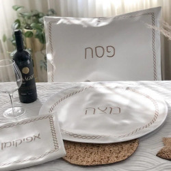Seder Set Braided Design with Towel - Gold