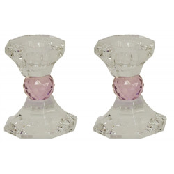 Candle Stick Crystal - Pink - 3.25"H 2.75"L