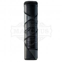 Upscale Scroll Megilla Case Black Leather and Grey Leather - Large