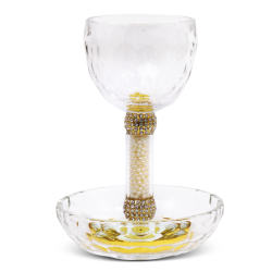 Crystal Kiddush Cup 5.75" With Tray