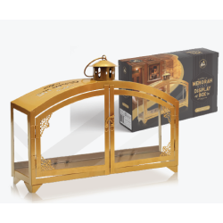 Glass Menorah Display Box - Gold
