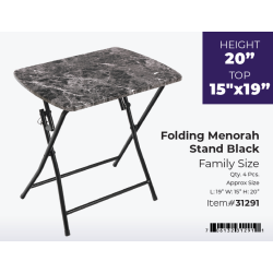 Ner Mitzvah Folding Menorah Stand Black (20" Height)
