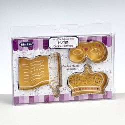 Purim Metal Cookie Cutters - 3 Shapes